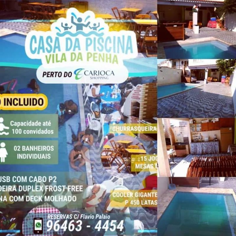 Salão de Festa com Piscina e Churrasqueira em Irajá